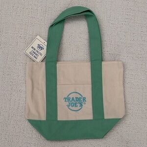 Trader Joe’s Pastel Green Canvas Mini Tote Bag